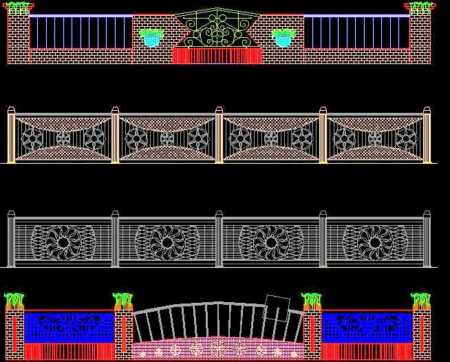 Railing Designs Free CAD Blocks- RCC & Iron Grill